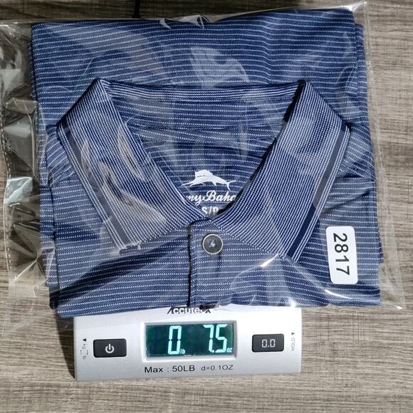 Tommy Bahama Men's Coastline Polo Shirt Size Small Navy Blue Striped NWOT - Picture 13 of 13